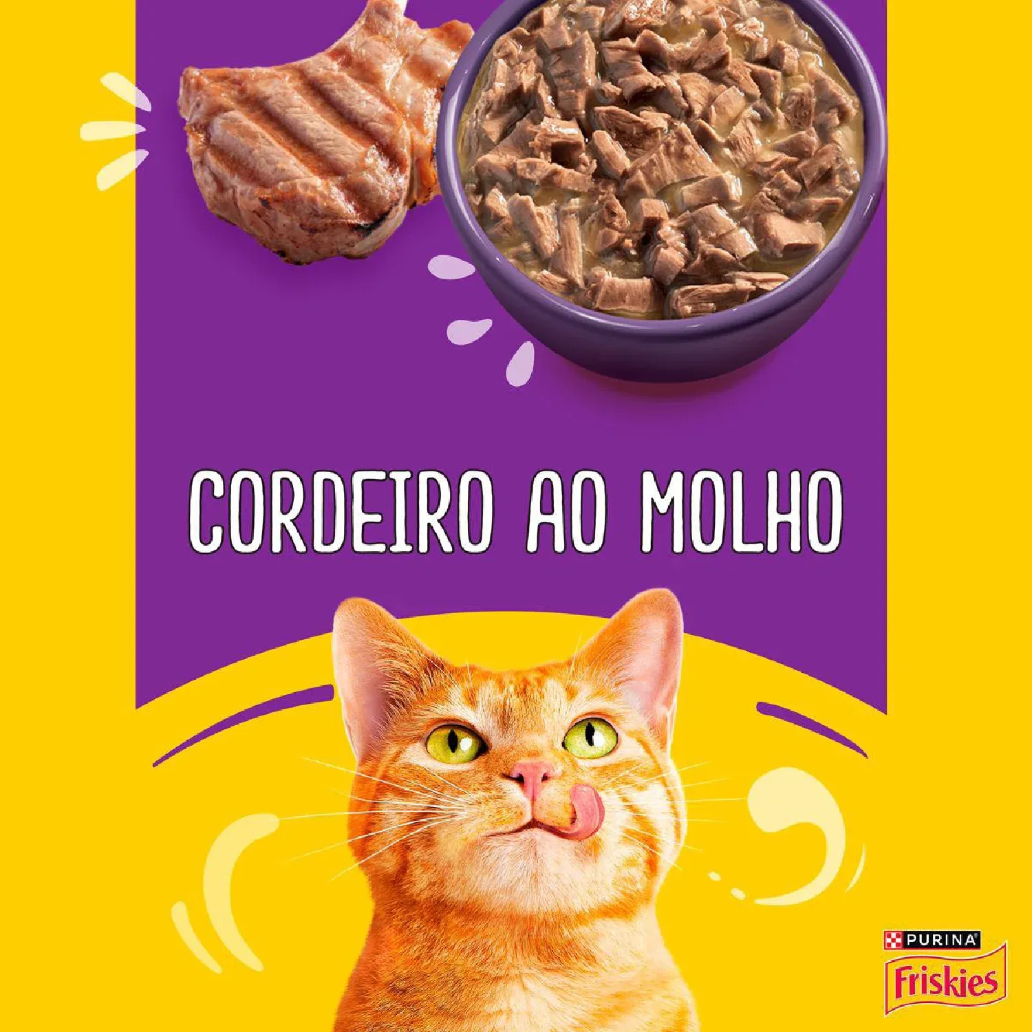 Ração Úmida Friskies Gatos Adultos Cordeiro ao Molho